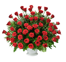 Red Splendor Urn Arrangement from Dallas Sympathy Florist in Dallas, TX