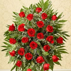 Red Rose Easel from Dallas Sympathy Florist in Dallas, TX
