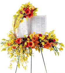  Solemn Word Standing Bible Spray from Dallas Sympathy Florist in Dallas, TX