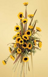 Standing Spray of Sunflowers from Dallas Sympathy Florist in Dallas, TX