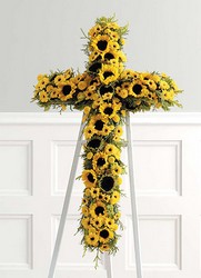 Sunflower Cross from Dallas Sympathy Florist in Dallas, TX