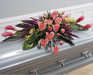 Tropical Casket Spray from Dallas Sympathy Florist in Dallas, TX