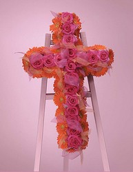 Roses and Gerbera Daisy Cross from Dallas Sympathy Florist in Dallas, TX
