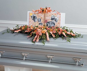 Scrapebooking Themed Casket Spray or Table Arrangment from Dallas Sympathy Florist in Dallas, TX